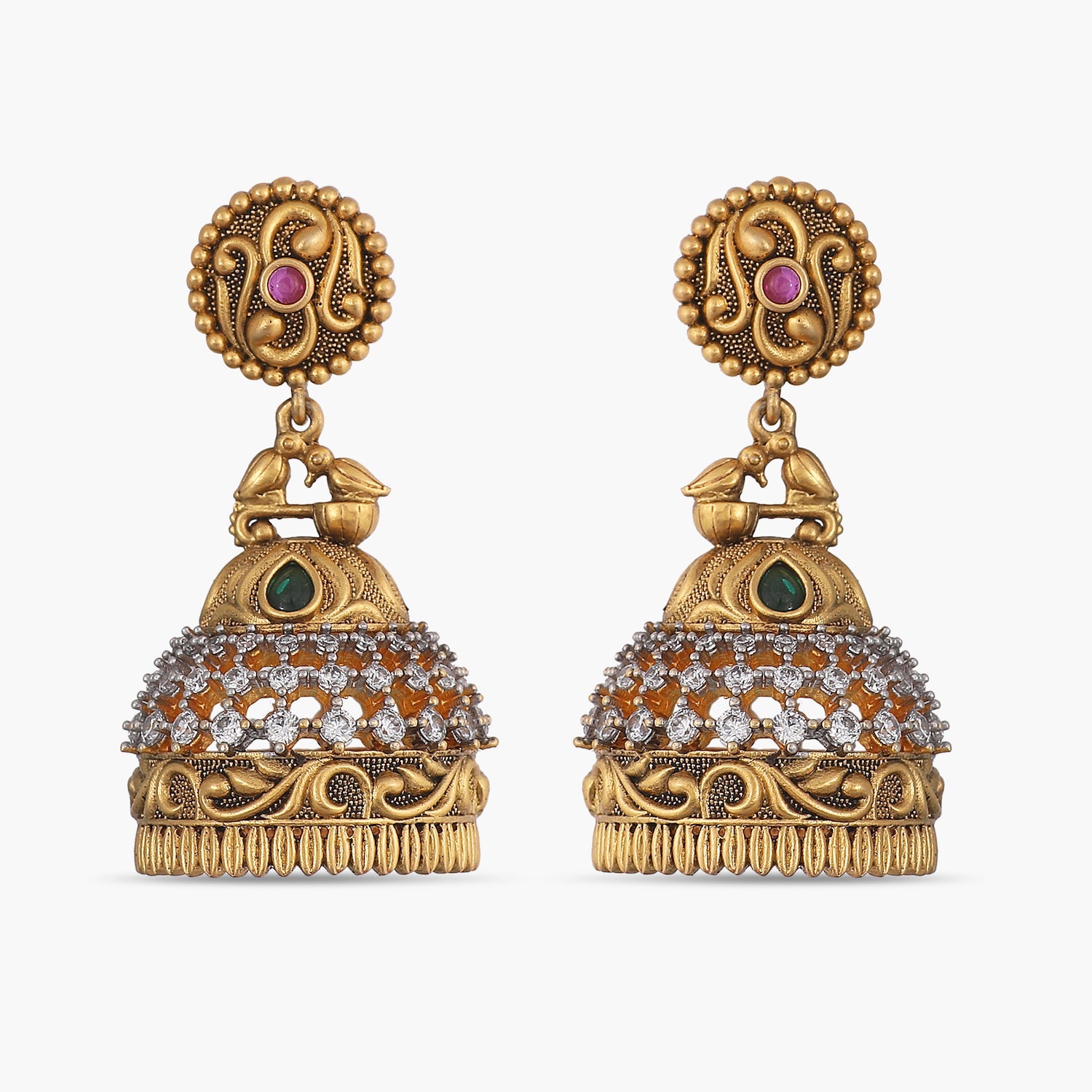 Buy Matte Gold Kemp Temple Earrings /temple Jewelry / South Indian Earrings/  Stud Earrings/ Indian Jewelry/amrapali Earrings /peacock Earrings Online in  India - Etsy